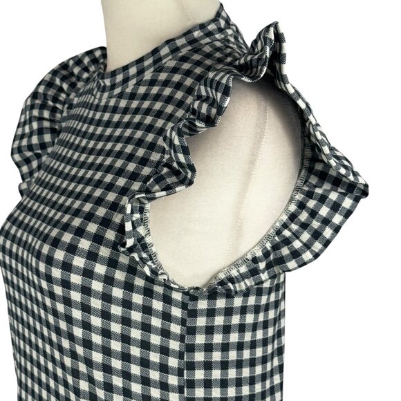 Like new NATION Paulette Tank Blue & White Gingham Ruffle Sleeve Top Size XS - Picture 10 of 12